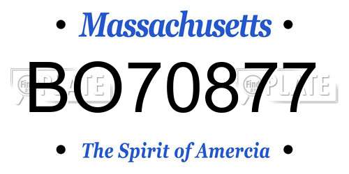 BO70877 Massachusetts License Plate