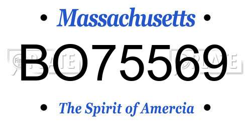 BO75569 Massachusetts License Plate
