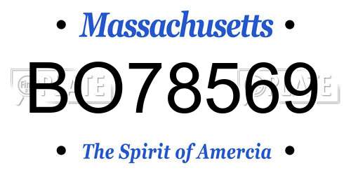 BO78569 Massachusetts License Plate