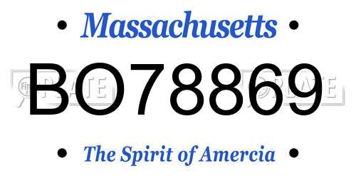 BO78869 Massachusetts License Plate