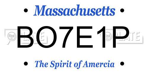 BO7E1P Massachusetts License Plate