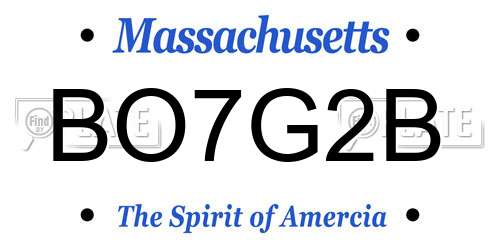BO7G2B Massachusetts License Plate