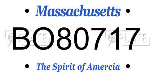 BO80717 Massachusetts License Plate