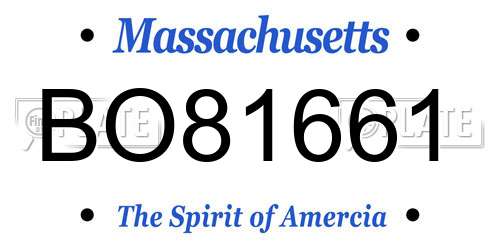 BO81661 Massachusetts License Plate