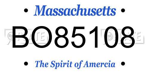 BO85108 Massachusetts License Plate