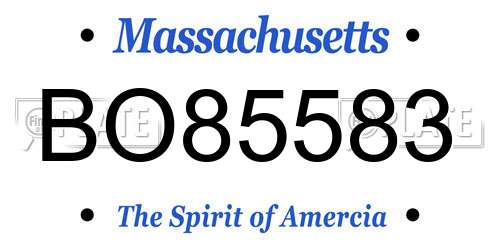 BO85583 Massachusetts License Plate