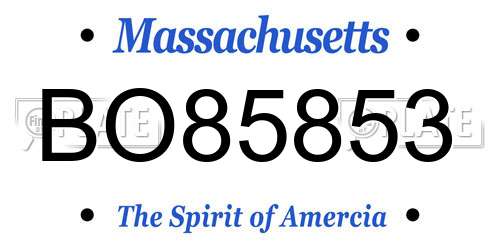 BO85853 Massachusetts License Plate