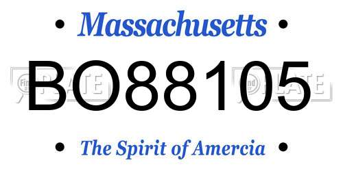 BO88105 Massachusetts License Plate