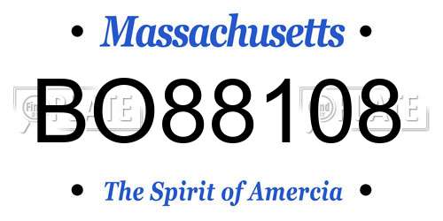 BO88108 Massachusetts License Plate