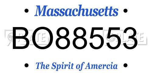 BO88553 Massachusetts License Plate