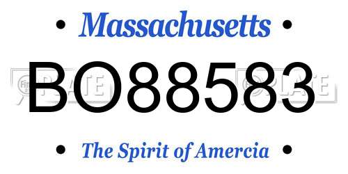 BO88583 Massachusetts License Plate