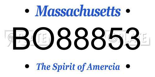 BO88853 Massachusetts License Plate