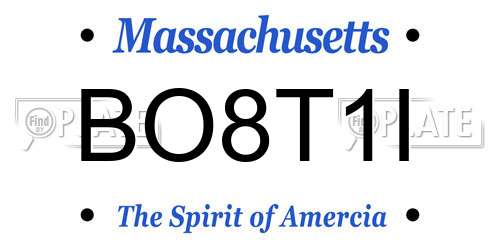 BO8T1I Massachusetts License Plate
