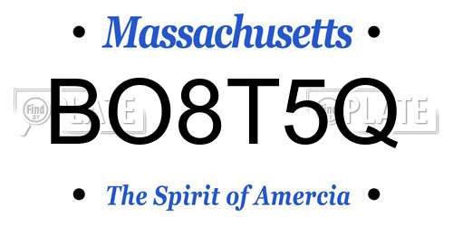 BO8T5Q Massachusetts License Plate