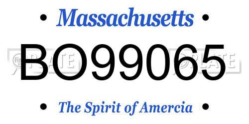 BO99065 Massachusetts License Plate