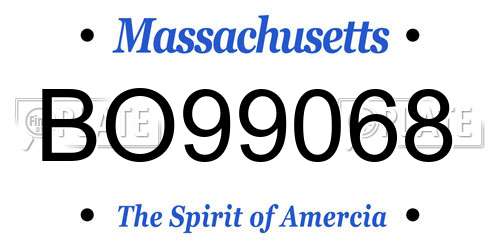 BO99068 Massachusetts License Plate