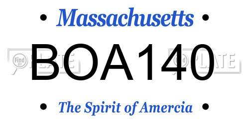 BOA140 Massachusetts License Plate