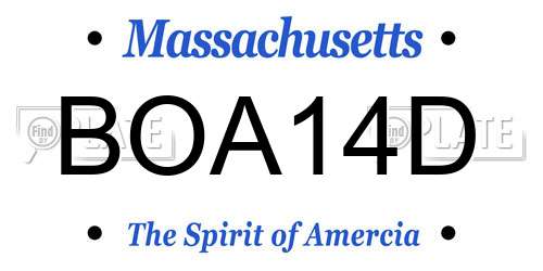 BOA14D Massachusetts License Plate
