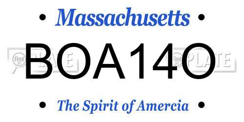 BOA14O Massachusetts License Plate