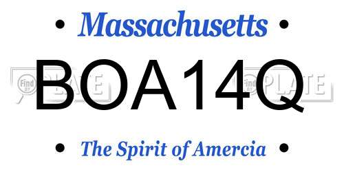 BOA14Q Massachusetts License Plate