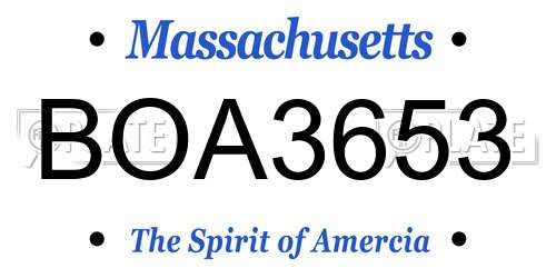 BOA3653 Massachusetts License Plate