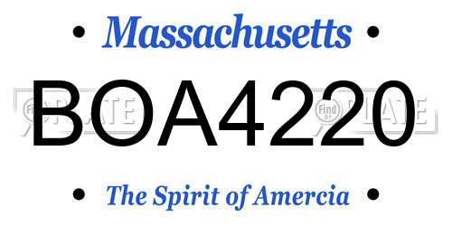 BOA4220 Massachusetts License Plate