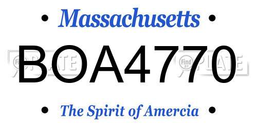 BOA4770 Massachusetts License Plate