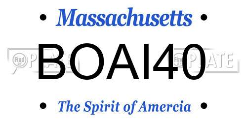 BOAI40 Massachusetts License Plate