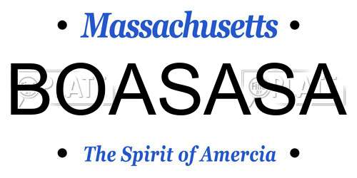 BOASASA Massachusetts License Plate