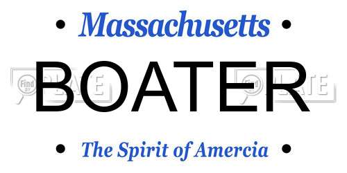 BOATER Massachusetts License Plate