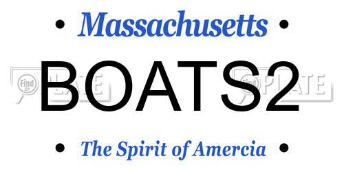 BOATS2 Massachusetts License Plate