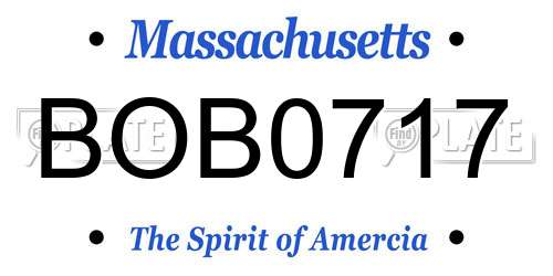 BOB0717 Massachusetts License Plate