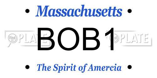 BOB1 Massachusetts License Plate