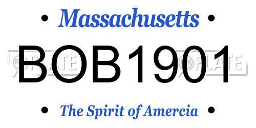 BOB1901 Massachusetts License Plate