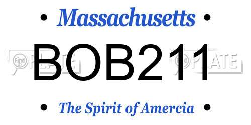 BOB211 Massachusetts License Plate
