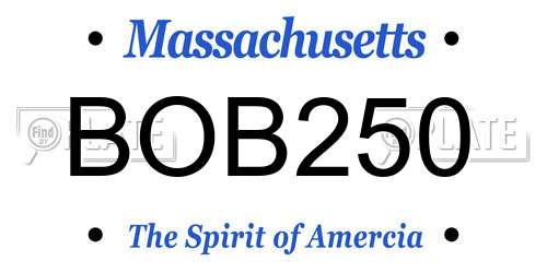 BOB250 Massachusetts License Plate