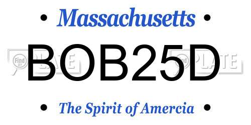 BOB25D Massachusetts License Plate