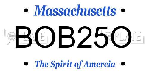 BOB25O Massachusetts License Plate