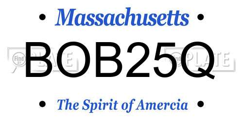 BOB25Q Massachusetts License Plate