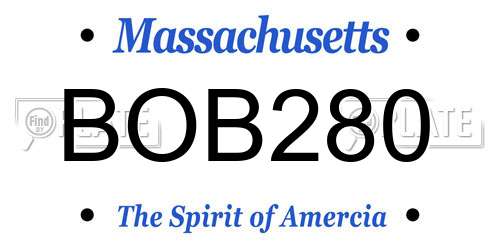 BOB280 Massachusetts License Plate