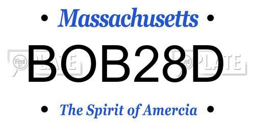 BOB28D Massachusetts License Plate