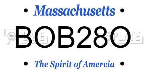 BOB28O Massachusetts License Plate