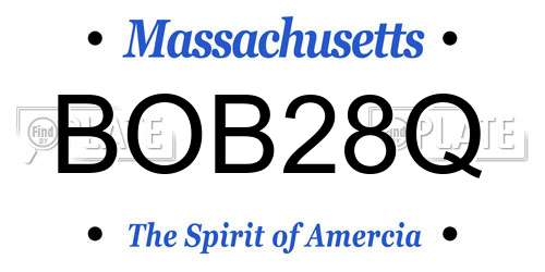 BOB28Q Massachusetts License Plate