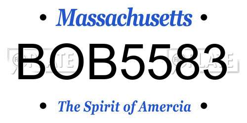 BOB5583 Massachusetts License Plate