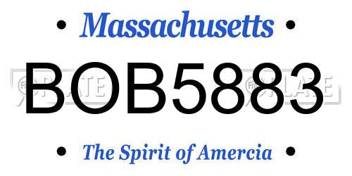 BOB5883 Massachusetts License Plate