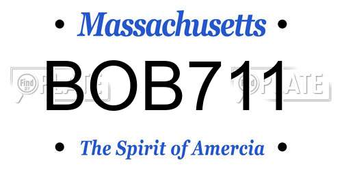 BOB711 Massachusetts License Plate