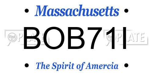BOB71I Massachusetts License Plate