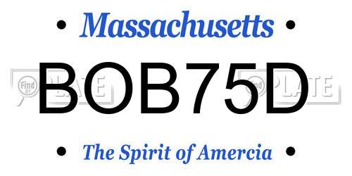 BOB75D Massachusetts License Plate