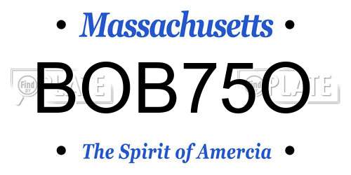 BOB75O Massachusetts License Plate