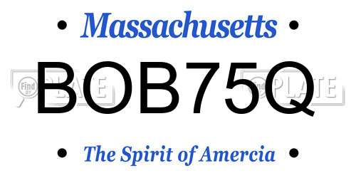 BOB75Q Massachusetts License Plate